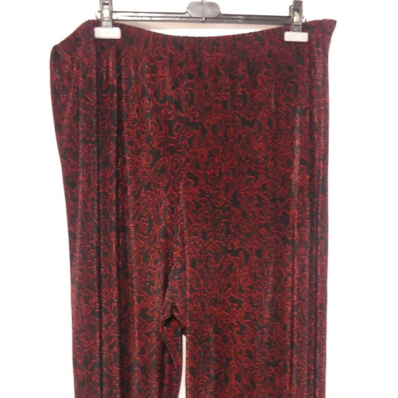 Handmade Red and Black Wide Leg Lounge Pants | 19 inch waist measured - Picture 1 of 16